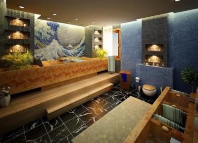 مدل حمام های لوکس و عظیم با دکوراسیونی رنگارنگ و شاد